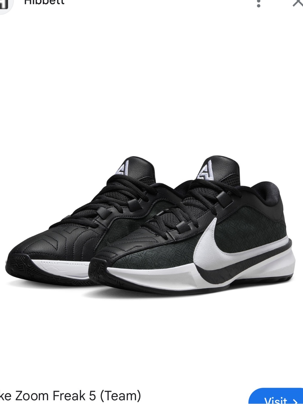 Nike Zoom Freak 5 Team Basketball Shoes Black/Black DZ2946 sz 15